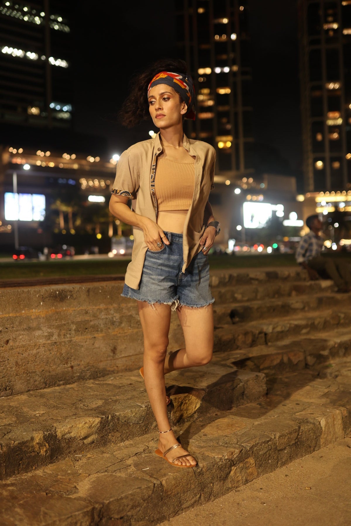 The Batik Accent - Linen Short Sleeve Shirt