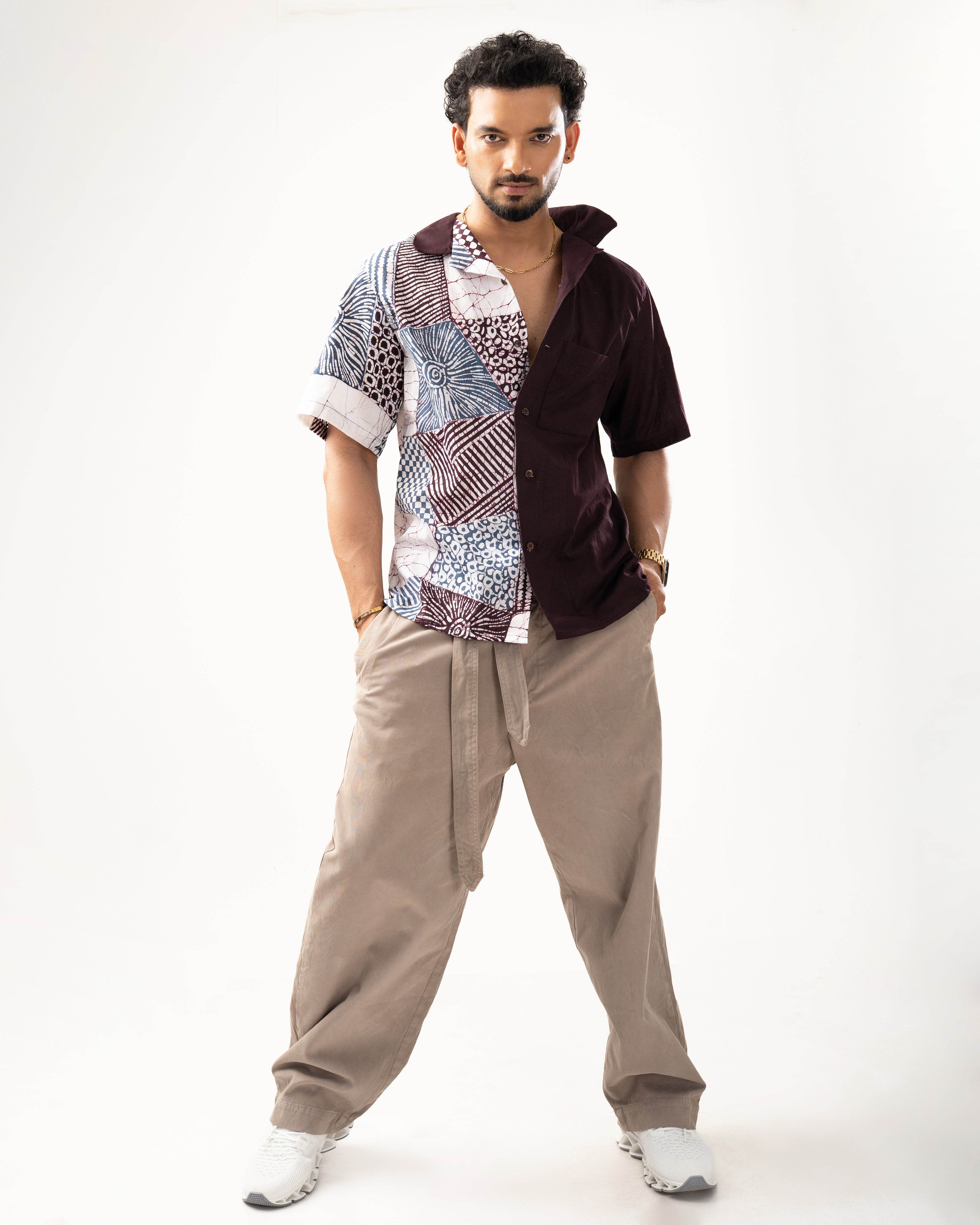 Unfolded Form Cotton Shirt