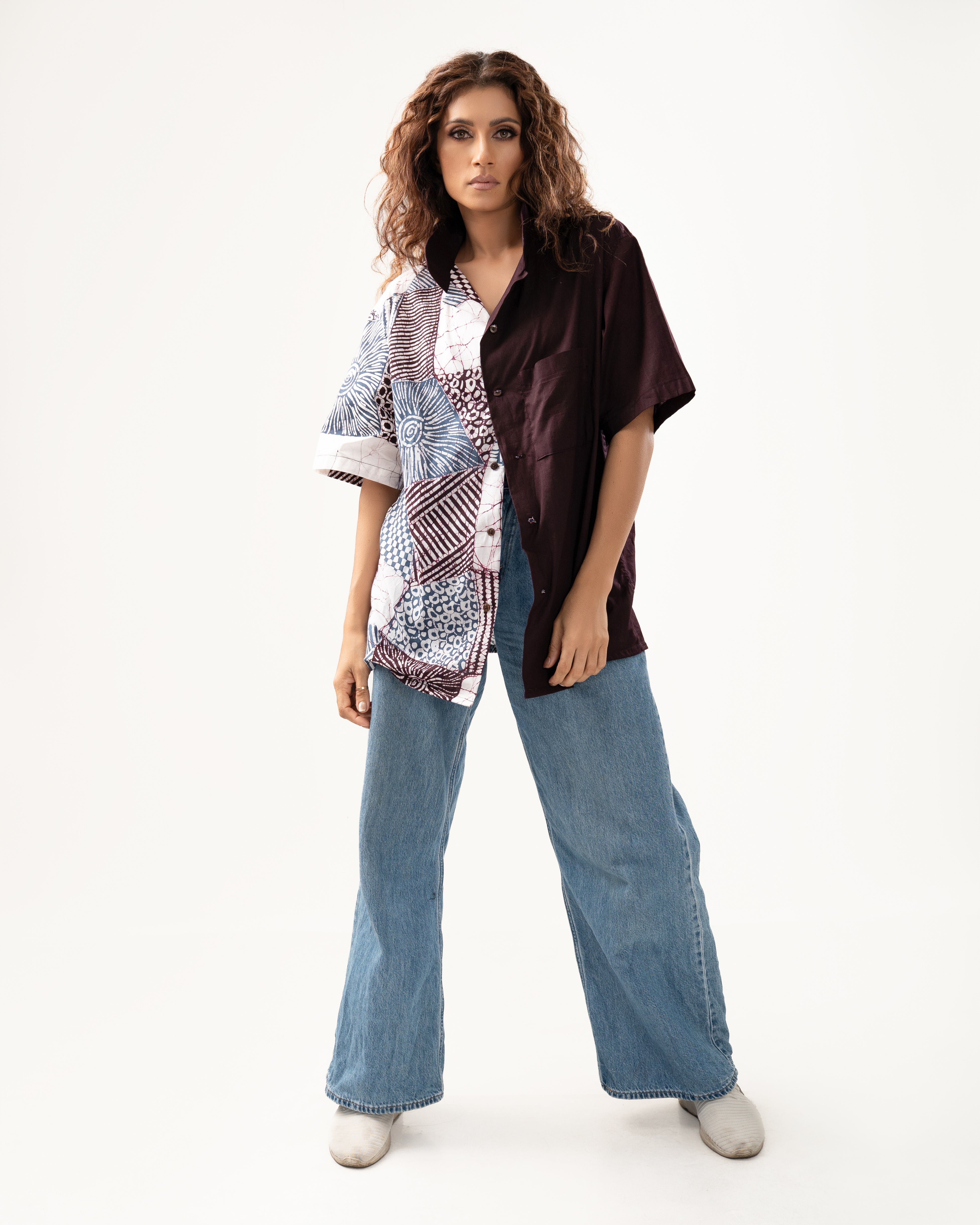 Unfolded Form Cotton Shirt